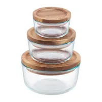 Pyrex Wood Storage 6-Pc. Container Set