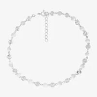 Itsy Bitsy Disc Sterling Silver 10 Inch Ankle Bracelet