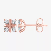 (H-I / I1) 3/8 CT. T.W. Lab Grown White Diamond 10K Rose Gold 6.4mm Stud Earrings