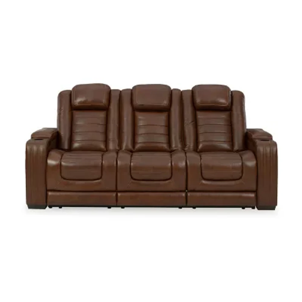 Signature Design By Ashley® Backtrack Dual Power Leather Reclining Sofa