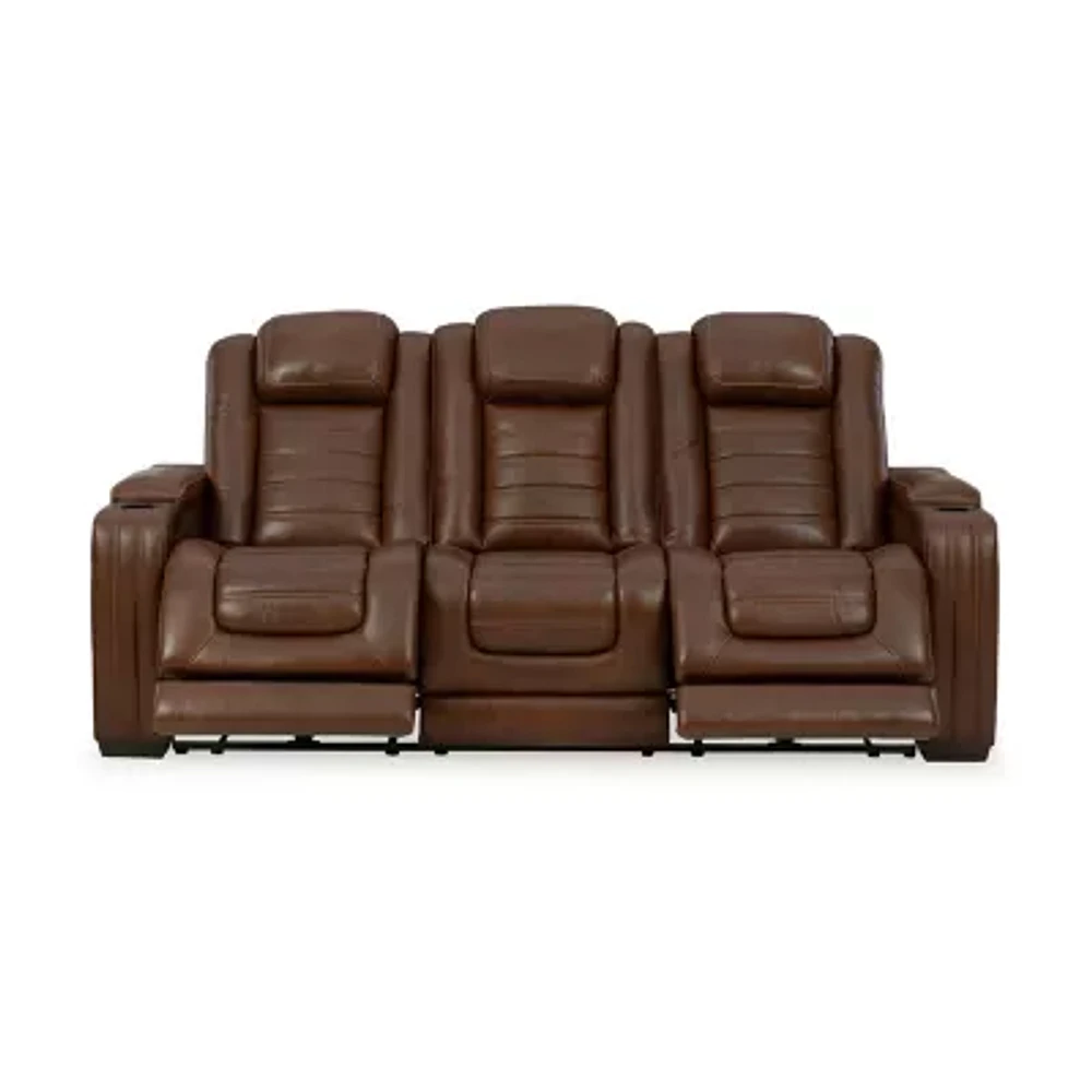 Signature Design By Ashley® Backtrack Dual Power Leather Reclining Sofa