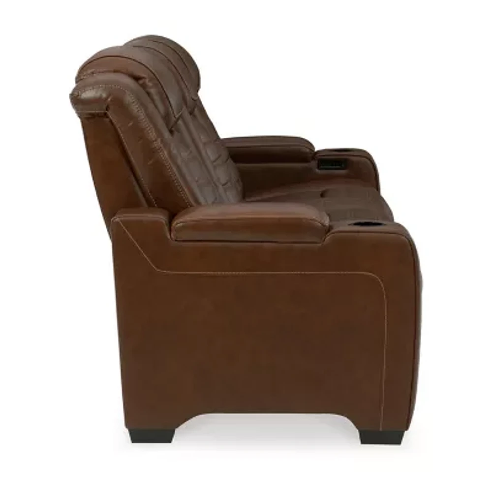 Signature Design By Ashley® Backtrack Dual Power Leather Reclining Sofa