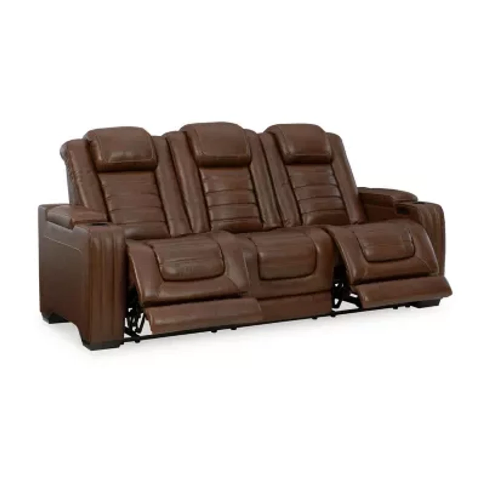 Signature Design By Ashley® Backtrack Dual Power Leather Reclining Sofa
