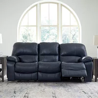 Signature Design By Ashley Leesworth Dual Power Leather Reclining Sofa