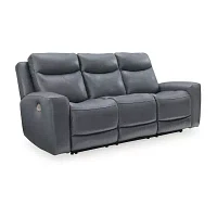 Signature Design By Ashley® Mindanao Dual Power Leather Reclining Sofa