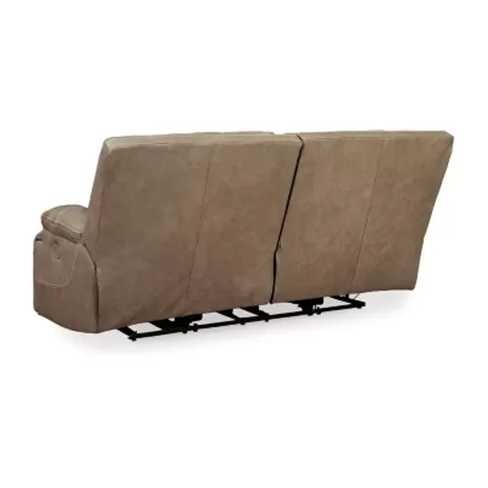 Signature Design By Ashley® Ricmen Dual Power Leather Reclining Sofa