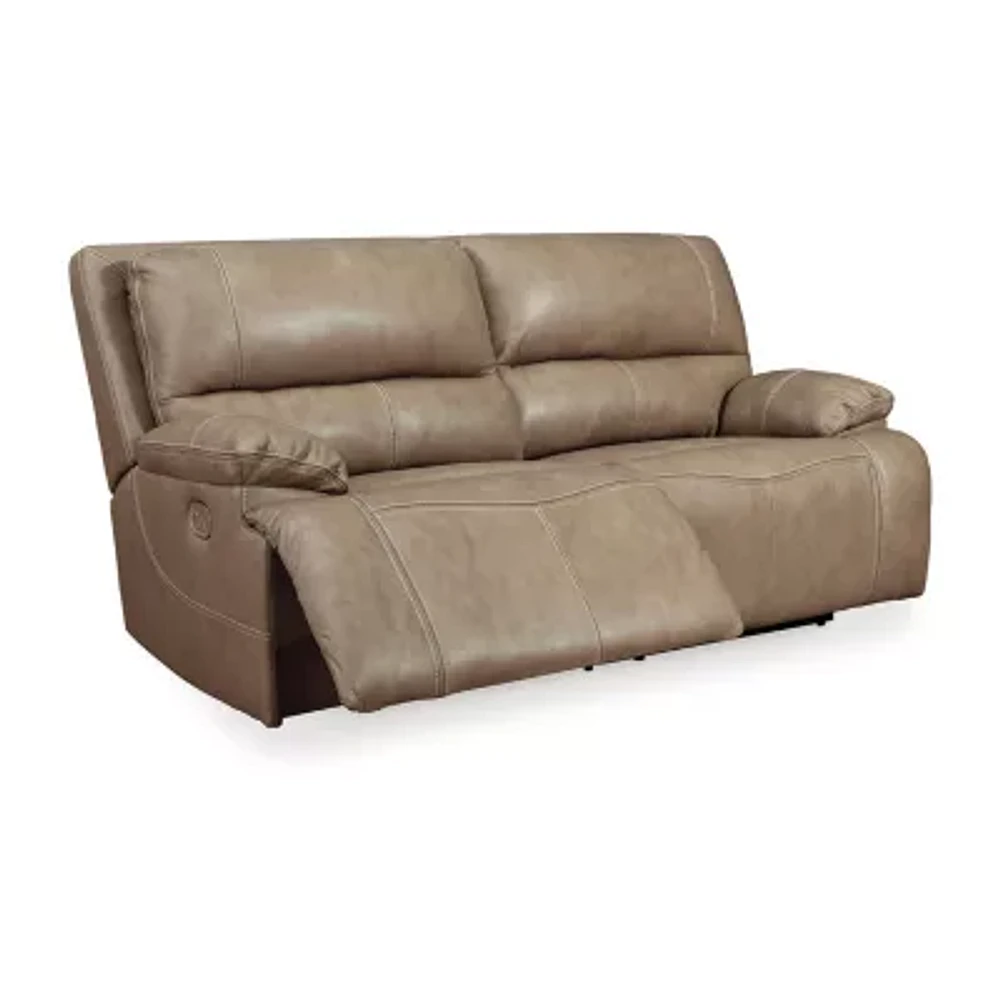 Signature Design By Ashley® Ricmen Dual Power Leather Reclining Sofa