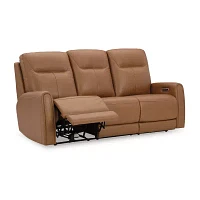 Signature Design By Ashley® Tryanny Triple Power Leather Reclining Sofa