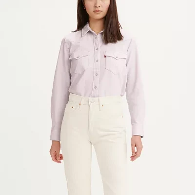 Levi's Womens Long Sleeve Regular Fit Button-Down Shirt