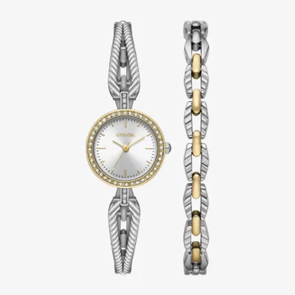 Geneva Geneva Ladies Womens Crystal Accent Two Tone Bracelet Watch Fmdjm298