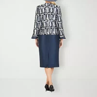 Giovanna Collection 3-pc. Squares Skirt Suit