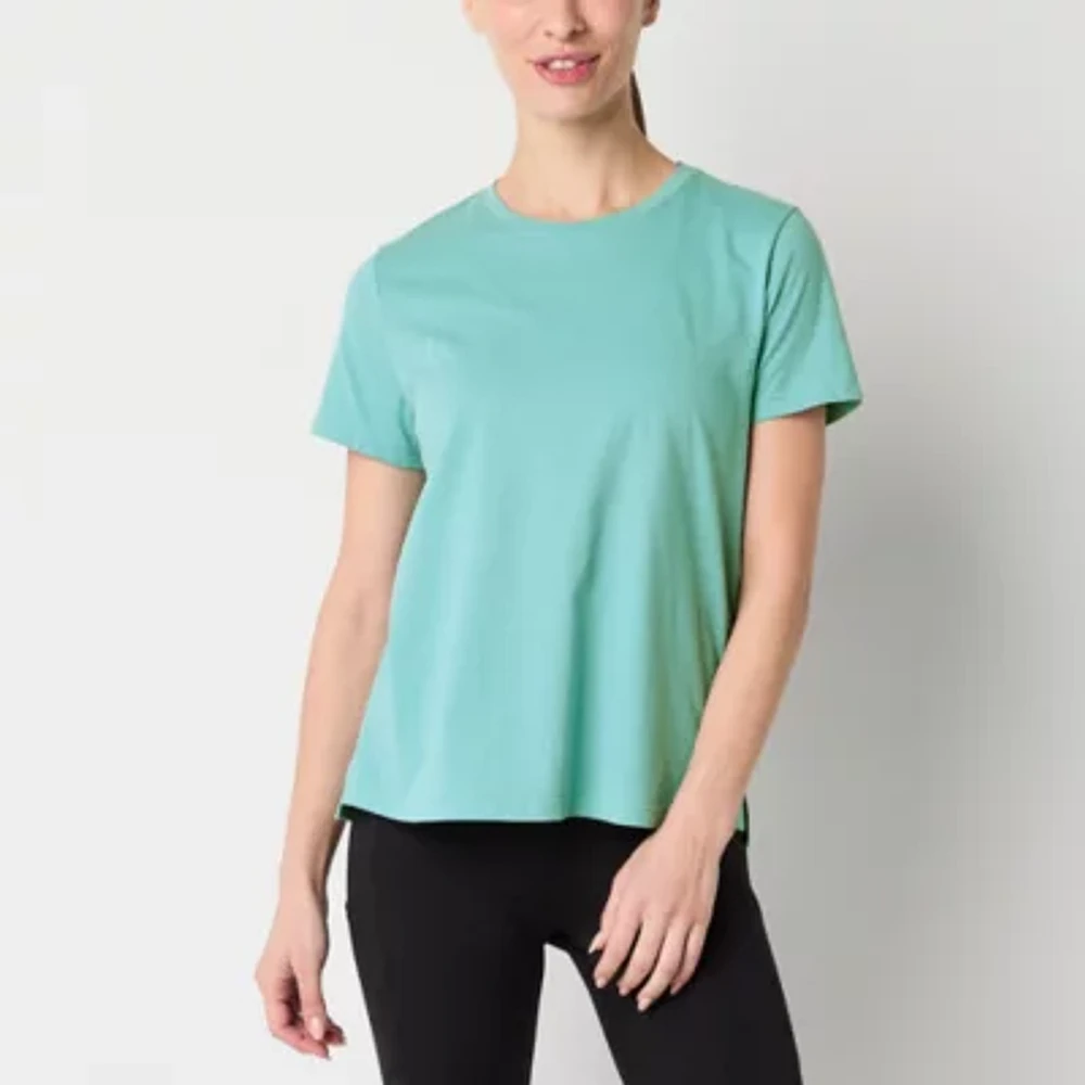 Xersion Womens Crew Neck Short Sleeve T-Shirt Tall