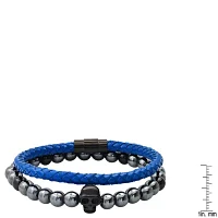 Steeltime Mens 2-pc. 18K Gold Over Stainless Steel Hypoallergenic Bracelet Set