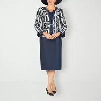 Giovanna Collection 3-pc. Squares Skirt Suit-Plus