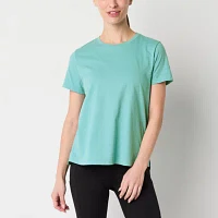 Xersion Womens Cotton Crew Neck Short Sleeve T-Shirt