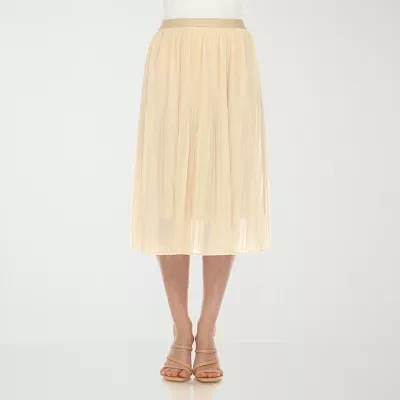 White Mark Womens Midi Flared Skirt