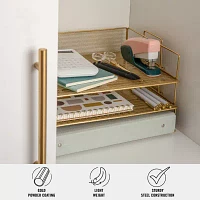 Martha Stewart Gold 3 Tier Desk Letter Tray