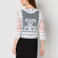 Rabbit Design Womens V Neck 3/4 Sleeve Shrug