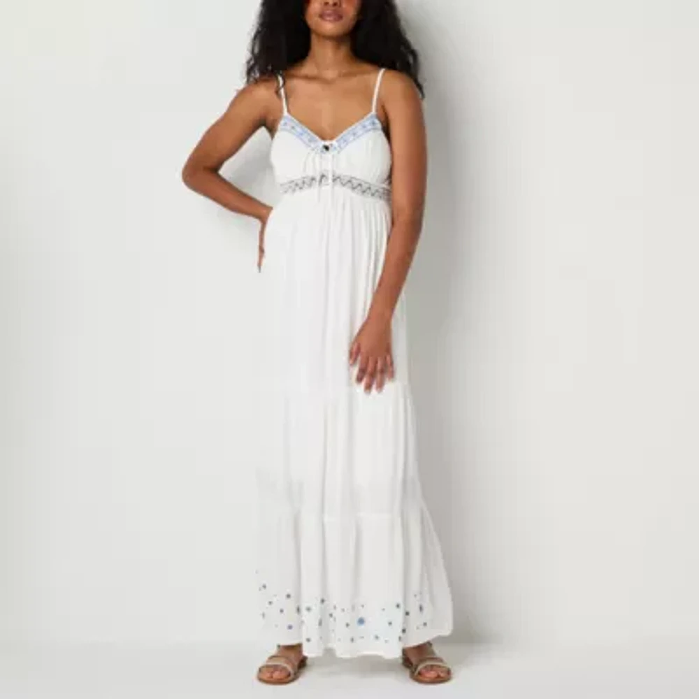 Arizona Womens Sleeveless Floral Maxi Dress Juniors