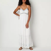 Arizona Womens Sleeveless Floral Maxi Dress Juniors