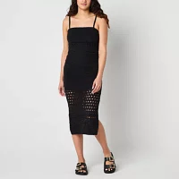 Arizona Womens Sleeveless Midi Sweater Dress Juniors