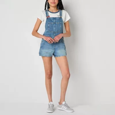 Arizona Sleeveless Womens Shortalls-Juniors