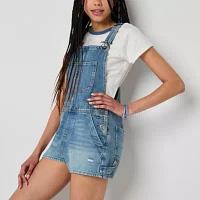 Arizona Sleeveless Womens Shortalls-Juniors