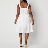 Frye and Co. Womens Sleeveless Midi Sundress Plus