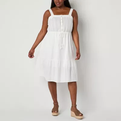 Frye and Co. Womens Sleeveless Midi Sundress Plus
