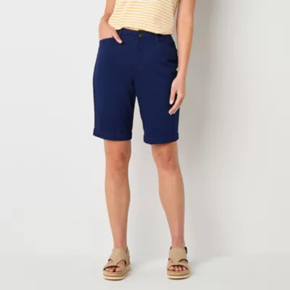 St. John's Bay Womens Mid Rise Bermuda Short