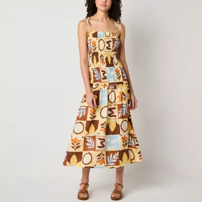 a.n.a Womens Smock Drop Waist Sleeveless Sundress