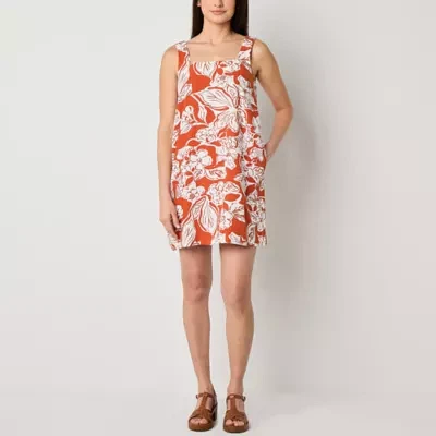 a.n.a Womens Sleeveless Floral A-Line Dress
