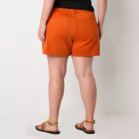 a.n.a. Womens Highest Rise 4.5" Utility Chino Short - Plus