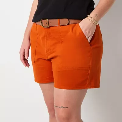 a.n.a. Womens Highest Rise 4.5" Utility Chino Short - Plus