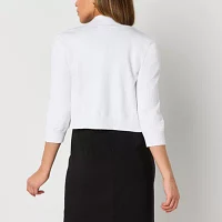 Perceptions Womens 3/4 Sleeve Shrug Petite