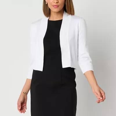 Perceptions Womens 3/4 Sleeve Shrug Petite