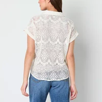 Frye and Co. Womens Short Sleeve Regular Fit Button-Down Shirt