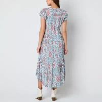 Frye and Co. Womens Short Sleeve High-Low Maxi Dress