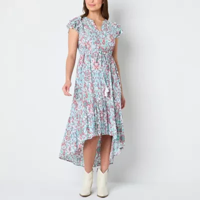 Frye and Co. Womens Short Sleeve High-Low Maxi Dress