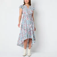 Frye and Co. Womens Short Sleeve High-Low Maxi Dress
