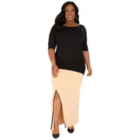 Poetic Justice Curvy French Terry Knit Maxi Skirt