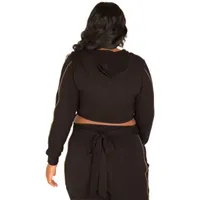 Poetic Justice Lightweight Hooded Plus Cropped Jacket