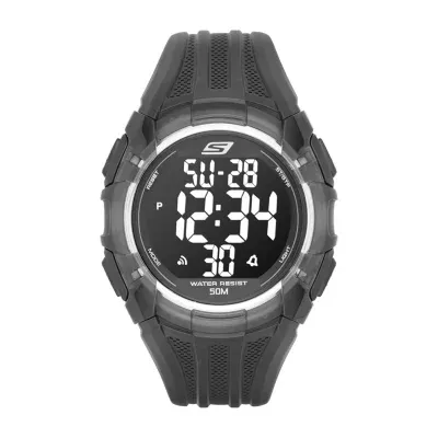 Skechers El Porto Mens Digital Black Strap Watch Sr1008