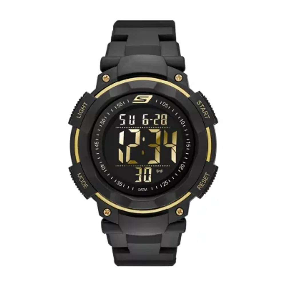 Skechers Ruhland Mens Chronograph Digital Black Strap Watch Sr1019