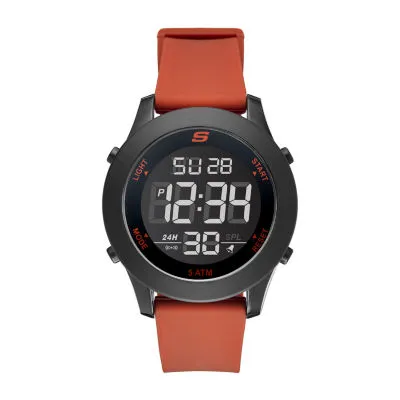 Skechers Rosencrans Digital Oversize Mens Chronograph Digital Red Strap Watch Sr5109