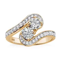 DiamonArt® Womens CT. T.W. White Cubic Zirconia 14K Gold Over Silver Cocktail Ring