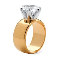 Womens 4 CT. White Cubic Zirconia 18K Gold Over Brass Engagement Ring