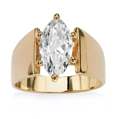 Womens 2 1/2 CT. T.W. White Cubic Zirconia 14K Gold Over Brass Engagement Ring