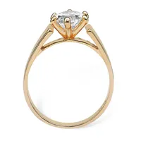 Womens 2 1/2 CT. T.W. White Cubic Zirconia 14K Gold Over Brass Engagement Ring