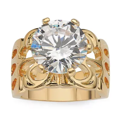 Womens CT. T.W. White Cubic Zirconia 14K Gold Over Brass Engagement Ring